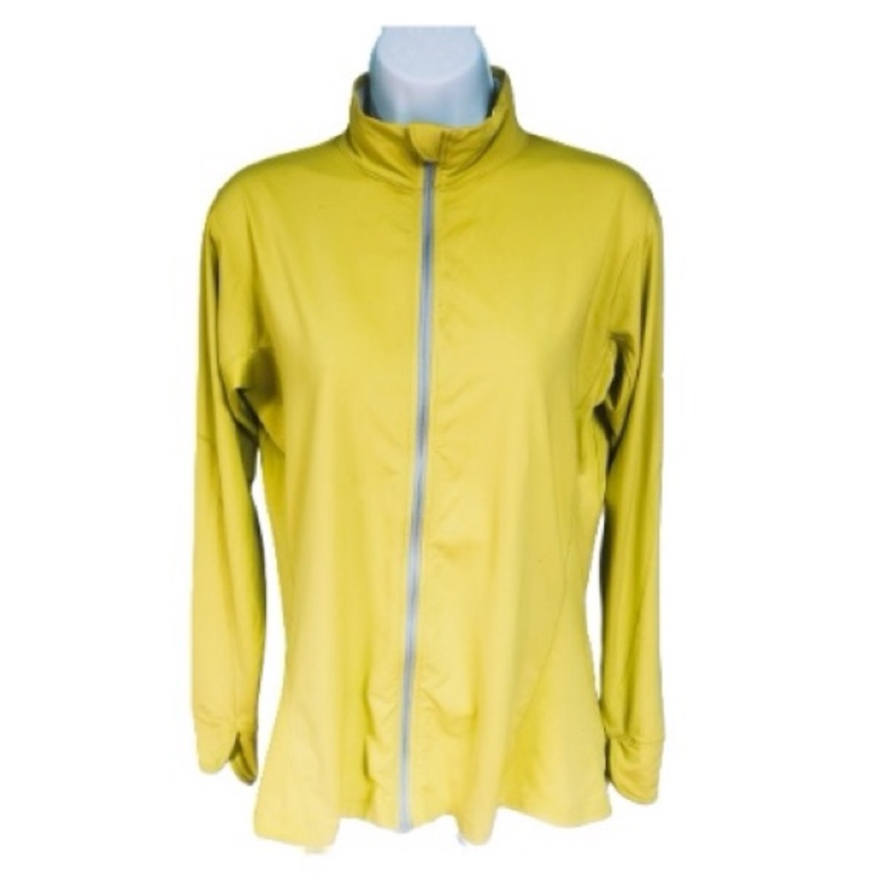 Columbia Lime Green Zip Up Omni Wick Trail Running Jacket Womens Size L